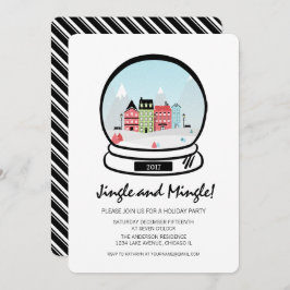 Winter Snow Globe Jingle Mingle Urlaubsparty Card Einladung