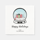 Winter Snow Globe Urlaubspapier Napkins Serviette (Vorderseite)