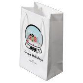 Winter Snow Globe Weihnachtsgeschenk Tasche Kleine Geschenktüte (Rückseite Schrägansicht)