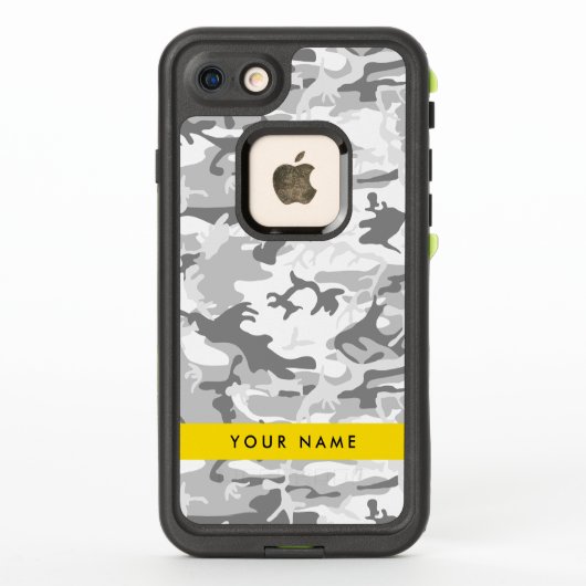 Winter Snow Gray Camouflage Ihr Name personalisier (Rückseite)