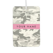 Winter Snow Gray Camouflage Ihr Name personalisier Autolufterfrischer (Vorderseite)