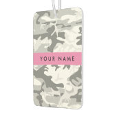 Winter Snow Gray Camouflage Ihr Name personalisier Autolufterfrischer (Links)