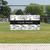 Winter Snow Gray Camouflage Ihr Name personalisier Banner (Insitu)