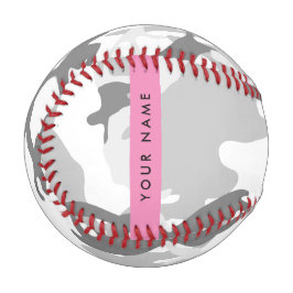 Winter Snow Gray Camouflage Ihr Name personalisier Baseball