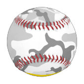 Winter Snow Gray Camouflage Ihr Name personalisier Baseball (Rückseite)