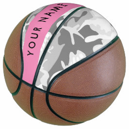 Winter Snow Gray Camouflage Ihr Name personalisier Basketball