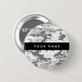 Winter Snow Gray Camouflage Ihr Name personalisier Button (Vorne & Hinten)