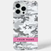 Winter Snow Gray Camouflage Ihr Name personalisier Case-Mate iPhone Hülle (Rückseite)