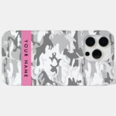 Winter Snow Gray Camouflage Ihr Name personalisier Case-Mate iPhone Hülle (Rückseite (Horizontal))