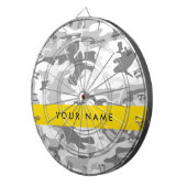 Winter Snow Gray Camouflage Ihr Name personalisier Dartscheibe (Vorderseite rechts)