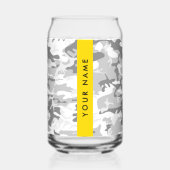 Winter Snow Gray Camouflage Ihr Name personalisier Dosenglas (Vorderseite)