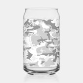 Winter Snow Gray Camouflage Ihr Name personalisier Dosenglas (Rückseite)