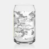 Winter Snow Gray Camouflage Ihr Name personalisier Dosenglas (Links)