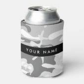Winter Snow Gray Camouflage Ihr Name personalisier Dosenkühler (Kanne Vorderseite)