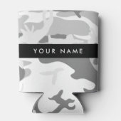 Winter Snow Gray Camouflage Ihr Name personalisier Dosenkühler (Rückseite)