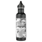 Winter Snow Gray Camouflage Ihr Name personalisier Edelstahlflasche (Links)