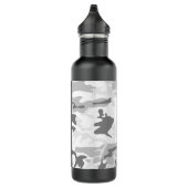 Winter Snow Gray Camouflage Ihr Name personalisier Edelstahlflasche (Rechts)