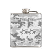 Winter Snow Gray Camouflage Ihr Name personalisier Flachmann (Rückseite)