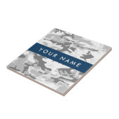 Winter Snow Gray Camouflage Ihr Name personalisier Fliese (Seite)
