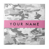 Winter Snow Gray Camouflage Ihr Name personalisier Fliese (Vorderseite)