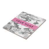 Winter Snow Gray Camouflage Ihr Name personalisier Fliese (Seite)