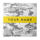 Winter Snow Gray Camouflage Ihr Name personalisier Fliese (Vorderseite)