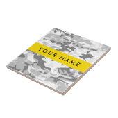 Winter Snow Gray Camouflage Ihr Name personalisier Fliese (Seite)
