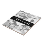 Winter Snow Gray Camouflage Ihr Name personalisier Fliese (Seite)