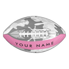 Winter Snow Gray Camouflage Ihr Name personalisier Football