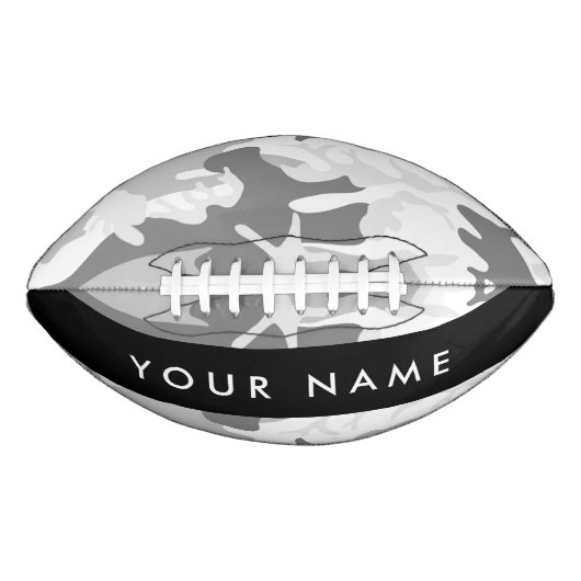 Winter Snow Gray Camouflage Ihr Name personalisier Football (Vorderseite)