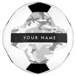 Winter Snow Gray Camouflage Ihr Name personalisier Fußball