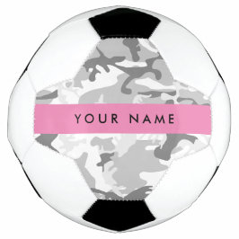 Winter Snow Gray Camouflage Ihr Name personalisier Fußball