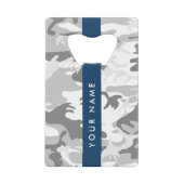 Winter Snow Gray Camouflage Ihr Name personalisier Geldbeutel Flaschenöffner (Vorderseite)