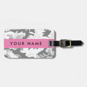 Winter Snow Gray Camouflage Ihr Name personalisier Gepäckanhänger (Vorderseite horizontal)