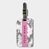 Winter Snow Gray Camouflage Ihr Name personalisier Gepäckanhänger (Vorderseite vertikal)