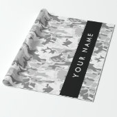 Winter Snow Gray Camouflage Ihr Name personalisier Geschenkpapier (Ungerollt)
