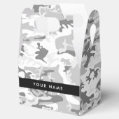 Winter Snow Gray Camouflage Ihr Name personalisier Geschenkschachtel (Geöffnet)