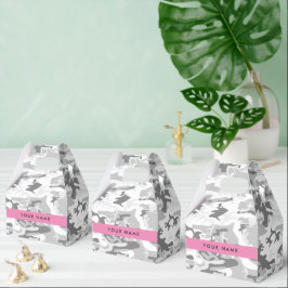 Winter Snow Gray Camouflage Ihr Name personalisier Geschenkschachtel