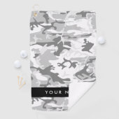 Winter Snow Gray Camouflage Ihr Name personalisier Golfhandtuch (Insitu)
