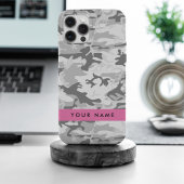 Winter Snow Gray Camouflage Ihr Name personalisier iPhone Hülle