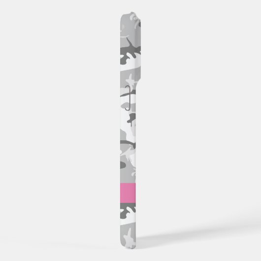 Winter Snow Gray Camouflage Ihr Name personalisier iPhone Hülle (Rechte Seite)