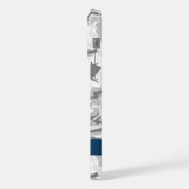 Winter Snow Gray Camouflage Ihr Name personalisier iPhone Hülle (Linke Seite)