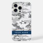 Winter Snow Gray Camouflage Ihr Name personalisier iPhone Hülle (Rückseite)
