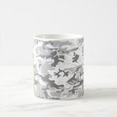 Winter Snow Gray Camouflage Ihr Name personalisier Kaffeetasse (Mittel)
