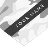 Winter Snow Gray Camouflage Ihr Name personalisier Kurzer Tischläufer (Ecke)