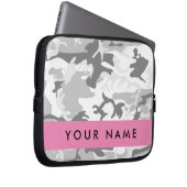 Winter Snow Gray Camouflage Ihr Name personalisier Laptopschutzhülle (Vorne Rechts)