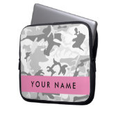 Winter Snow Gray Camouflage Ihr Name personalisier Laptopschutzhülle (Vorderseite Links)