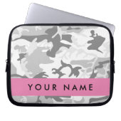 Winter Snow Gray Camouflage Ihr Name personalisier Laptopschutzhülle (Vorderseite)