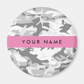 Winter Snow Gray Camouflage Ihr Name personalisier Magnet (Vorne)