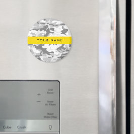 Winter Snow Gray Camouflage Ihr Name personalisier Magnet